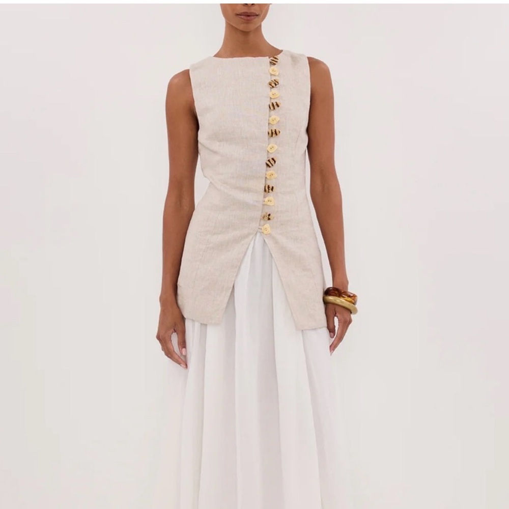 Dissh Baylee Sleeveless Linen Top Size 4